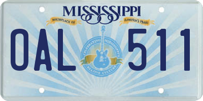 MS license plate OAL511