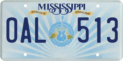 MS license plate OAL513