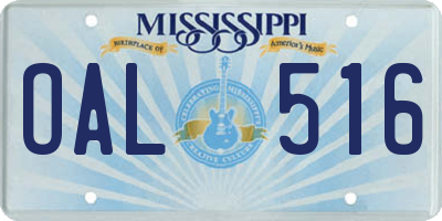 MS license plate OAL516