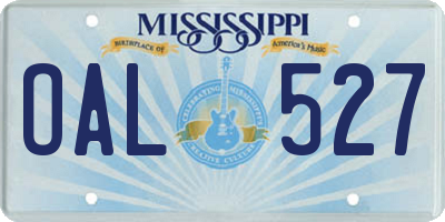 MS license plate OAL527