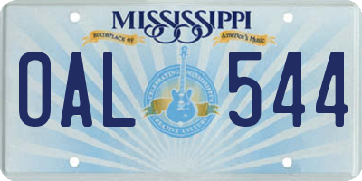 MS license plate OAL544