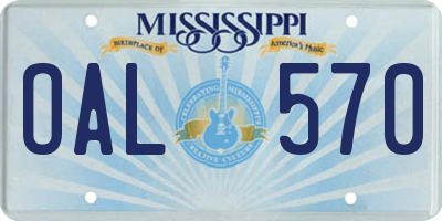 MS license plate OAL570