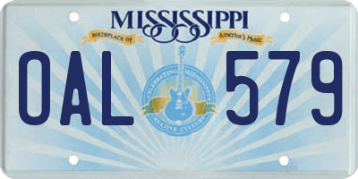 MS license plate OAL579