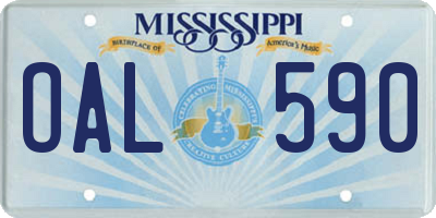 MS license plate OAL590