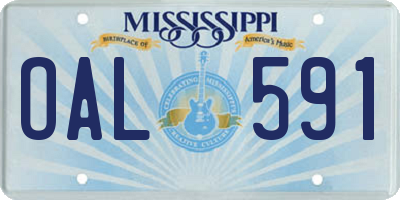 MS license plate OAL591