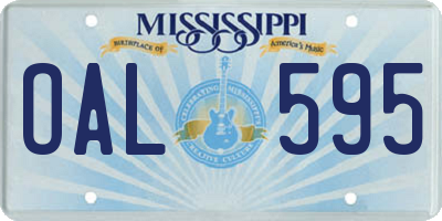 MS license plate OAL595