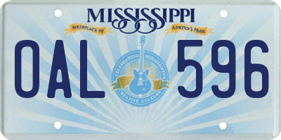 MS license plate OAL596