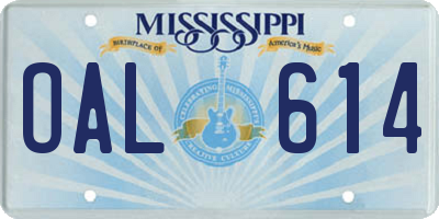MS license plate OAL614