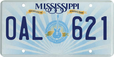 MS license plate OAL621