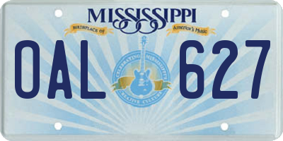 MS license plate OAL627