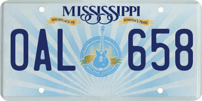 MS license plate OAL658