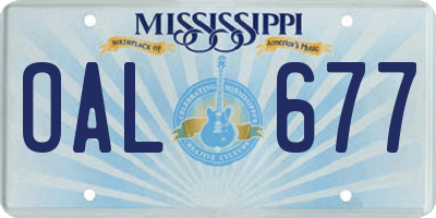 MS license plate OAL677