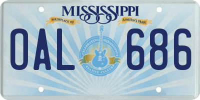 MS license plate OAL686