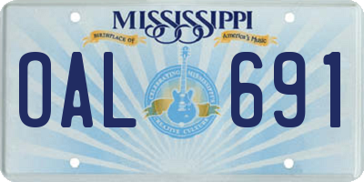 MS license plate OAL691
