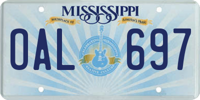 MS license plate OAL697