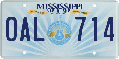 MS license plate OAL714