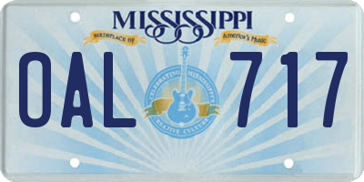 MS license plate OAL717