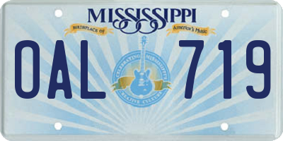 MS license plate OAL719