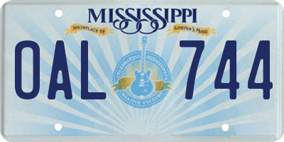 MS license plate OAL744