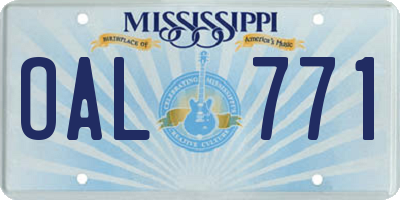 MS license plate OAL771