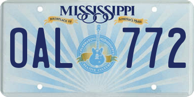 MS license plate OAL772