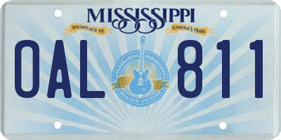 MS license plate OAL811