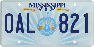 MS license plate OAL821