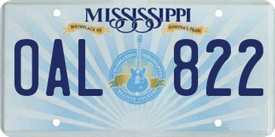 MS license plate OAL822