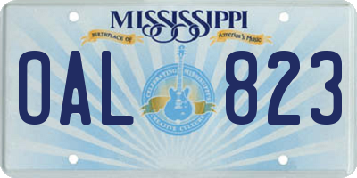 MS license plate OAL823