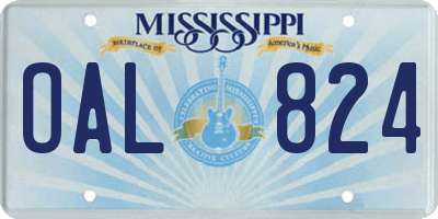 MS license plate OAL824