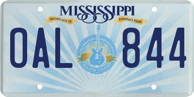 MS license plate OAL844
