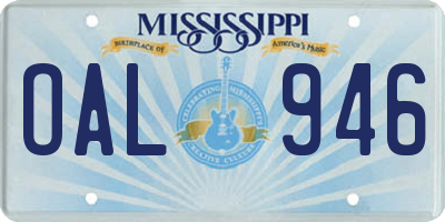 MS license plate OAL946