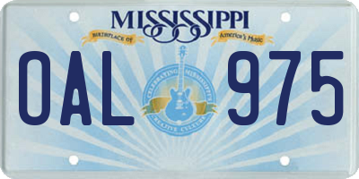 MS license plate OAL975