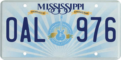 MS license plate OAL976