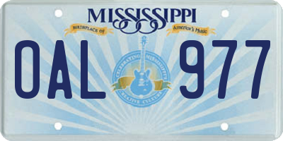 MS license plate OAL977