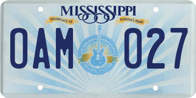 MS license plate OAM027