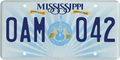 MS license plate OAM042