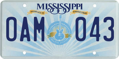 MS license plate OAM043