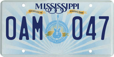 MS license plate OAM047