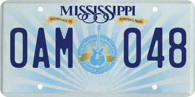 MS license plate OAM048