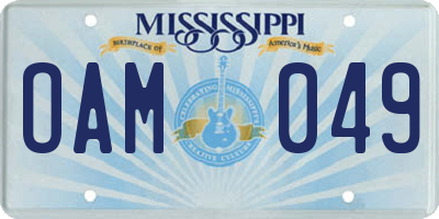 MS license plate OAM049