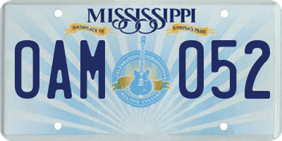 MS license plate OAM052