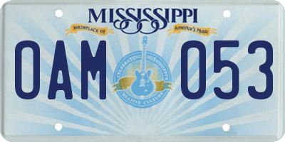 MS license plate OAM053