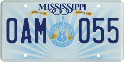 MS license plate OAM055