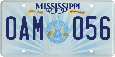 MS license plate OAM056