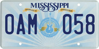 MS license plate OAM058