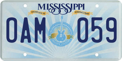 MS license plate OAM059