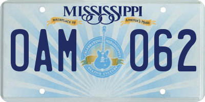 MS license plate OAM062