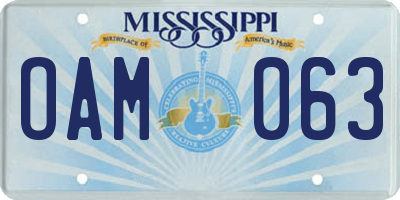 MS license plate OAM063