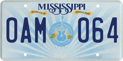 MS license plate OAM064